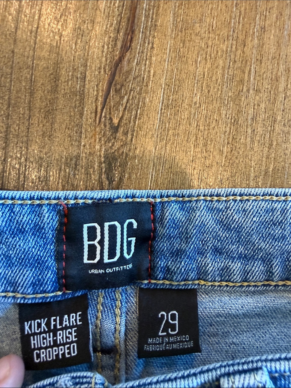 BDG Light Blue Straight Leg Jeans with Frayed Hem - Picture 2 of 4